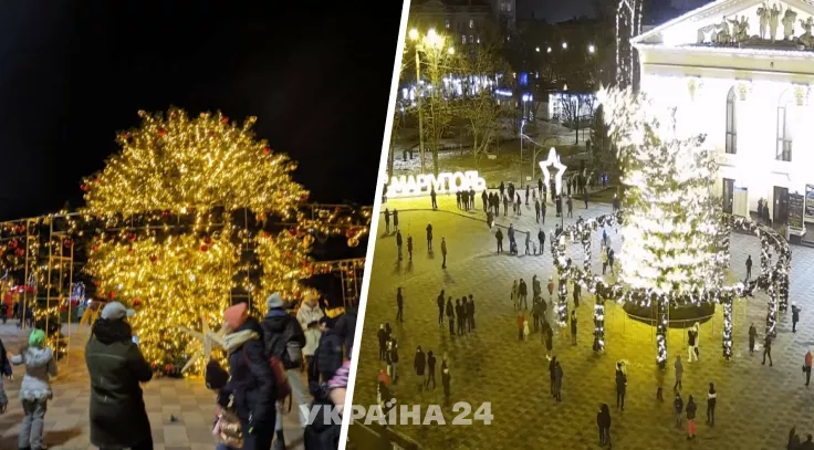 В Мариуполе упала праздничная елка: подробности с места событий